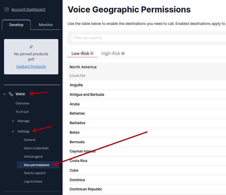 Voice Geographic Permissions