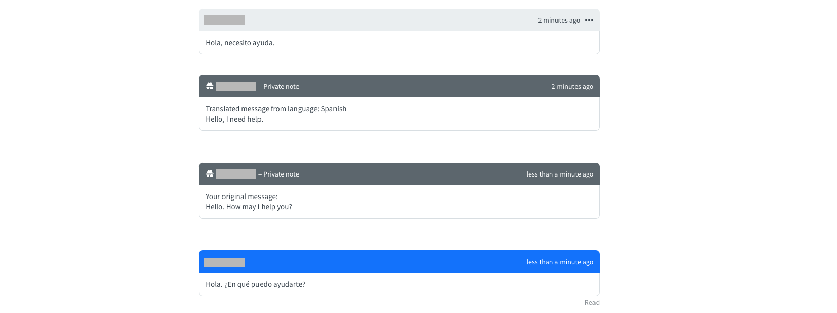 AI Translator for HelpDesk in use