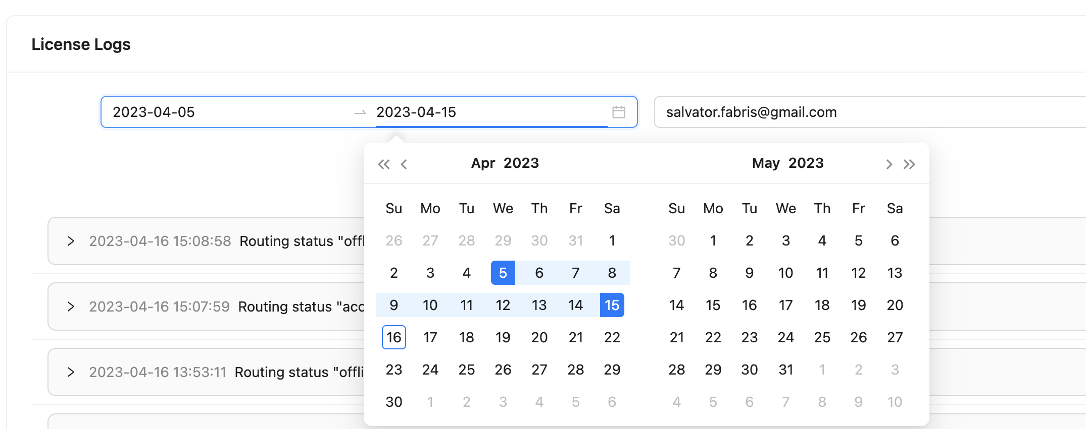 logs filters